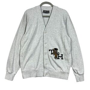 The Hundreds Embroidered Patch University Cardigan Sz M Gray